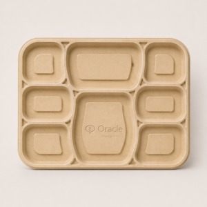 Cornstarch 8 Compartment Meal Tray With Lid