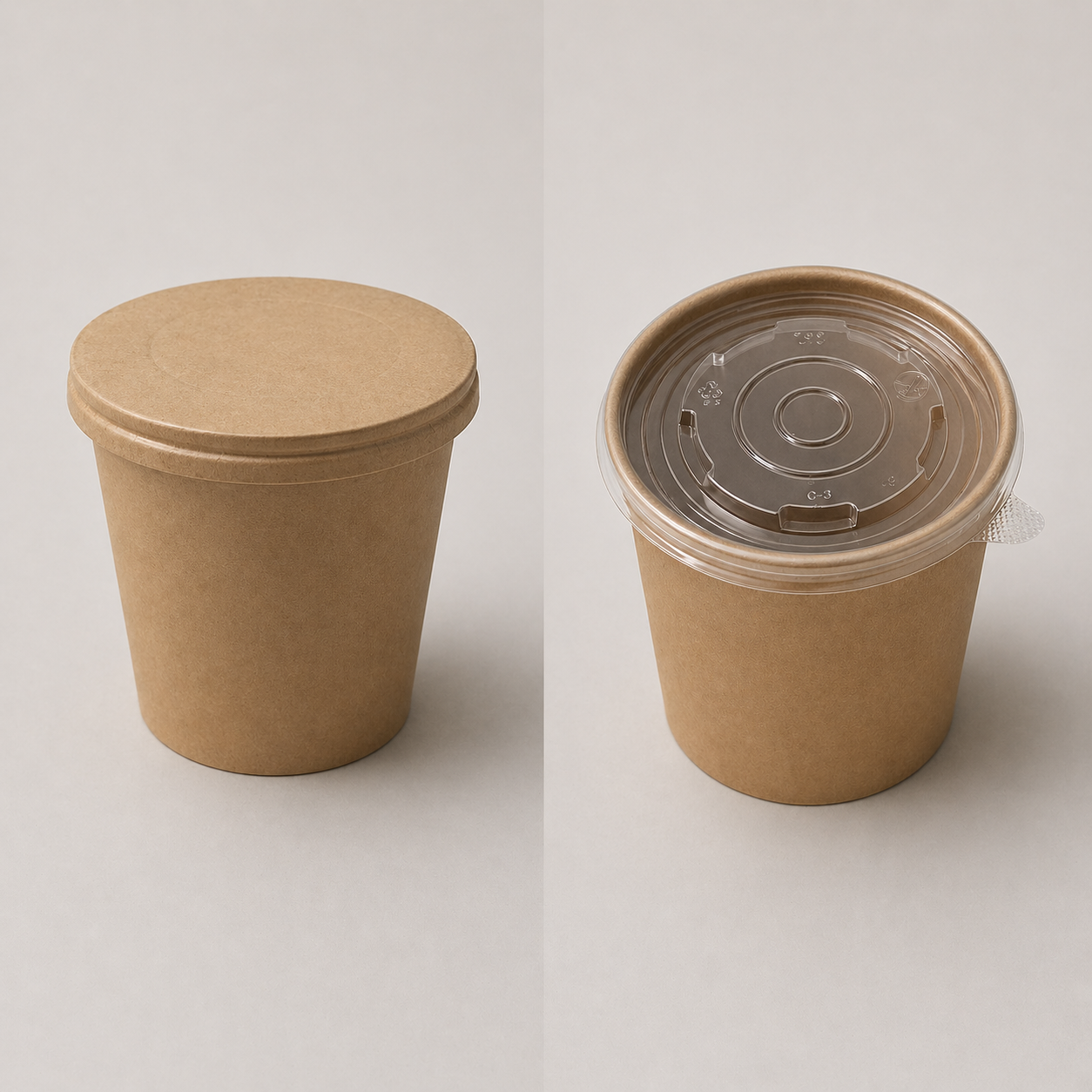 Kraft Round Paper Container 1000 ml