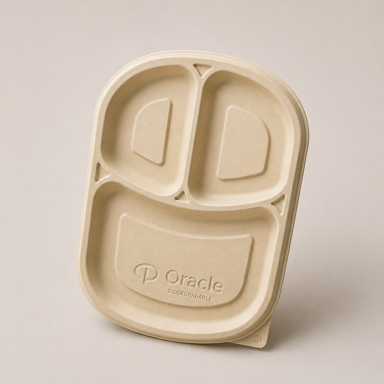 Cornstarch 3 Compartment Meal Tray With Lid - Image 2
