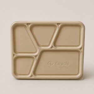 Cornstarch 5 Compartment Meal Tray With Lid