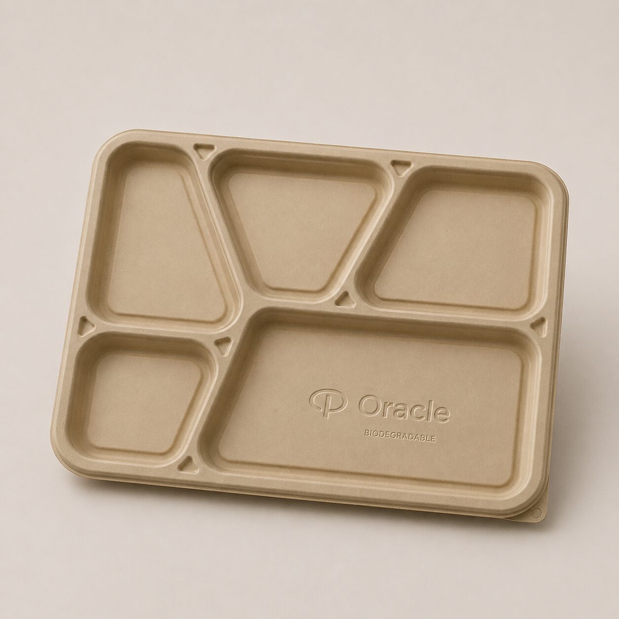 Cornstarch 5 Compartment Meal Tray With Lid - Image 2