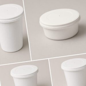 White Round Paper Containers